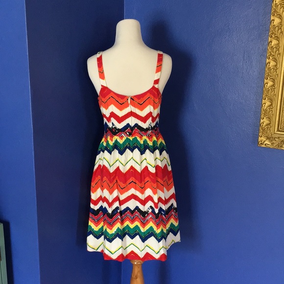 Modcloth Rainbow Brite zig-zag cotton sundress retro mod bright and colorful 🌈 - Picture 6 of 13